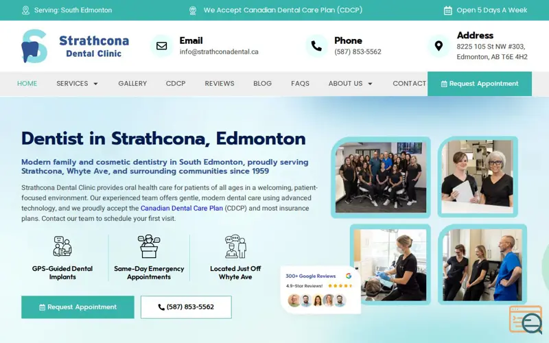Screenshot of Strathcona Dental Clinic