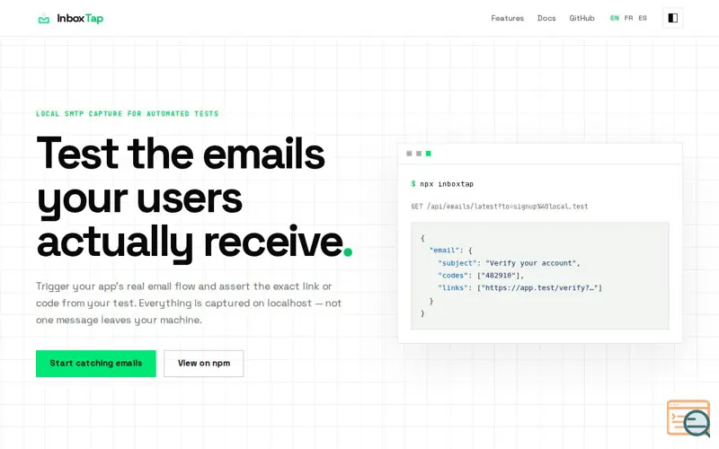 Screenshot of InboxTap