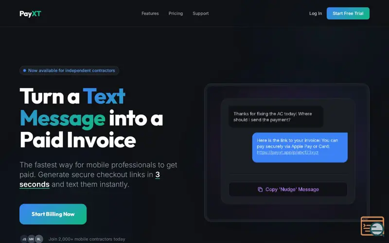 Screenshot of PayXT