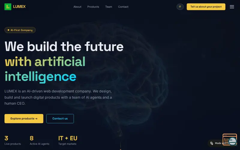 Screenshot of LUMEX