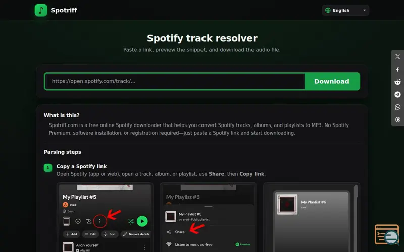 Screenshot of Spotriff