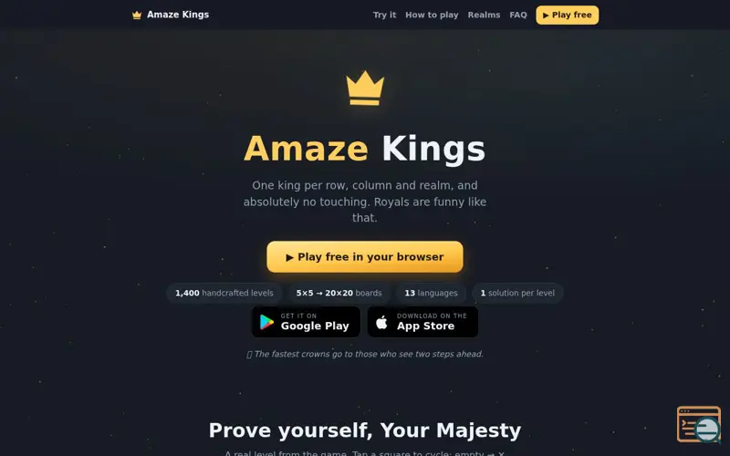 Screenshot of Amaze Kings
