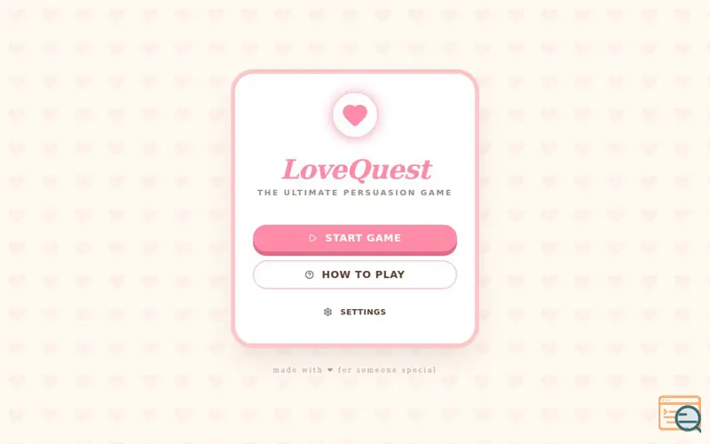 Screenshot of LoveQuest