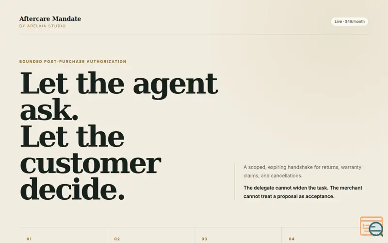 Screenshot of Aftercare Mandate
