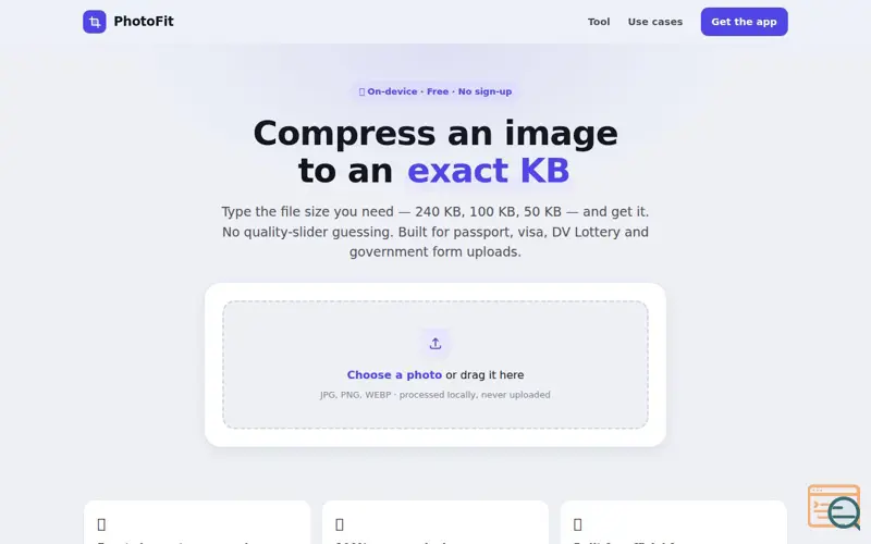 Screenshot of PhotoFit
