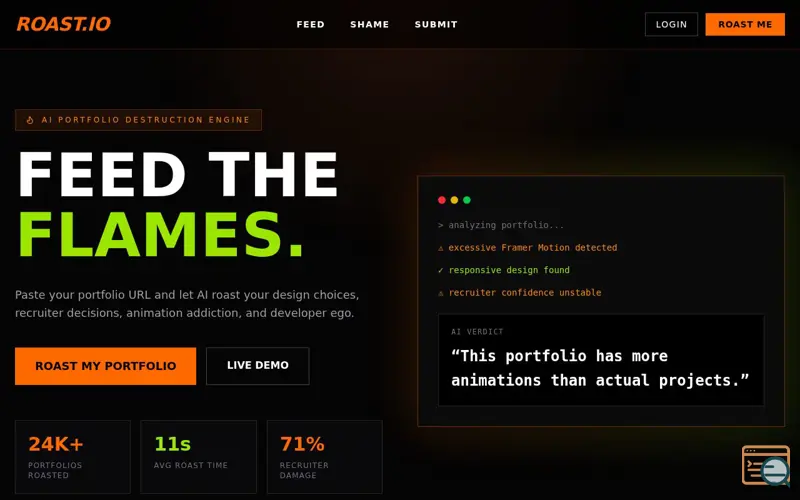 Screenshot of Roast.io