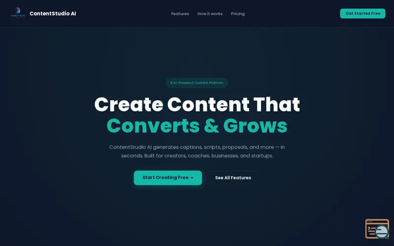 Screenshot of ContentStudio AI