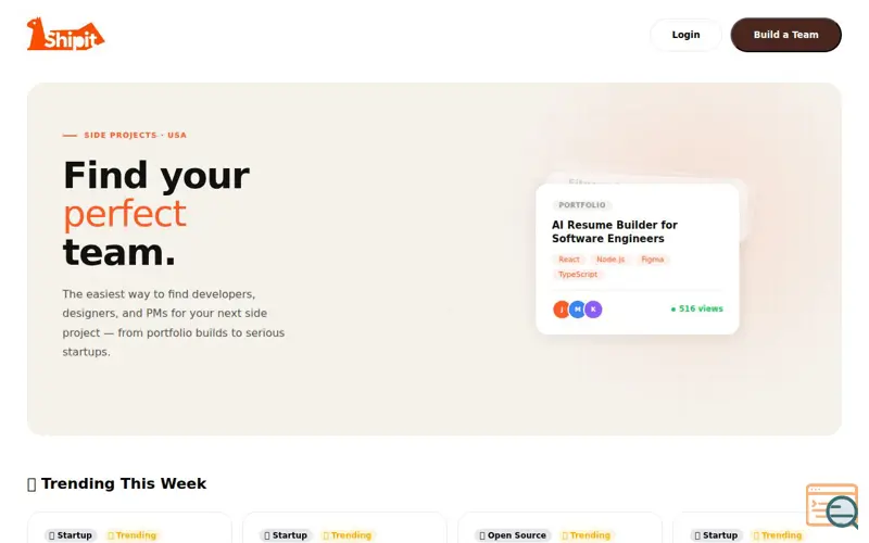 Screenshot of Shipit
