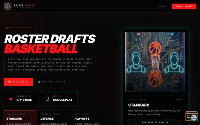 Screenshot of Roster Drafts