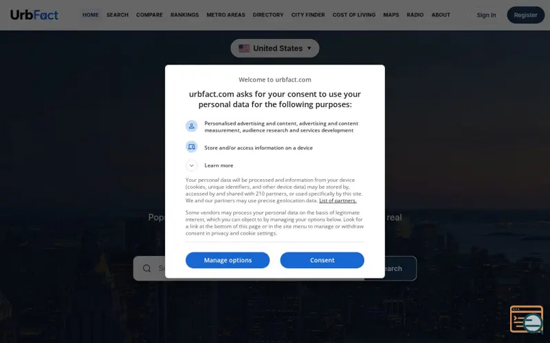 Screenshot of UrbFact