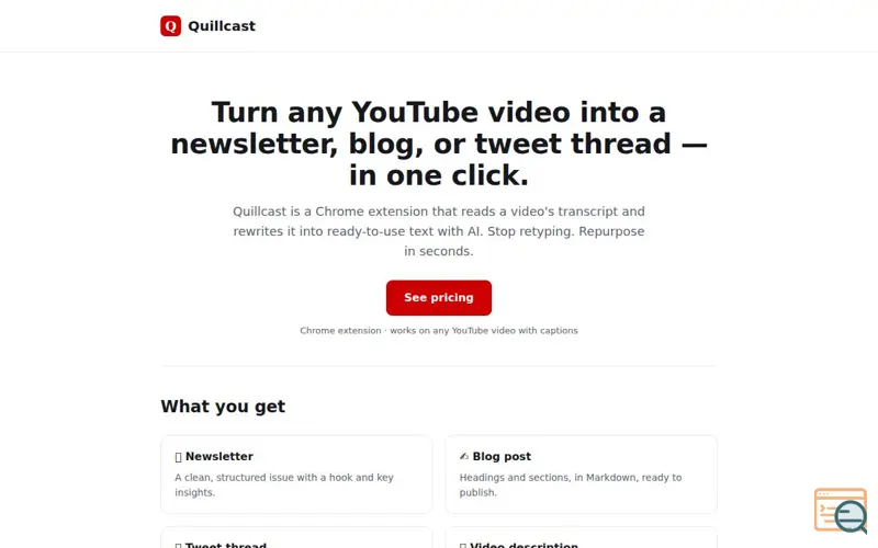 Screenshot of Quillcast