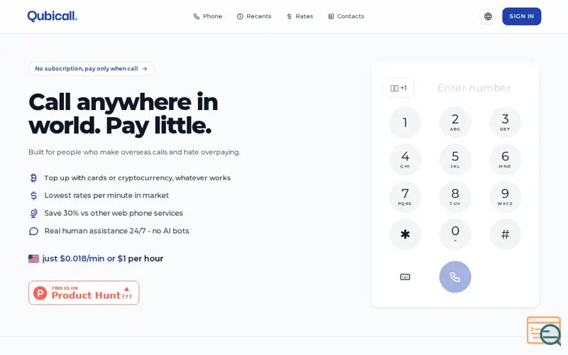 Screenshot of Qubicall — Call abroad and pay little