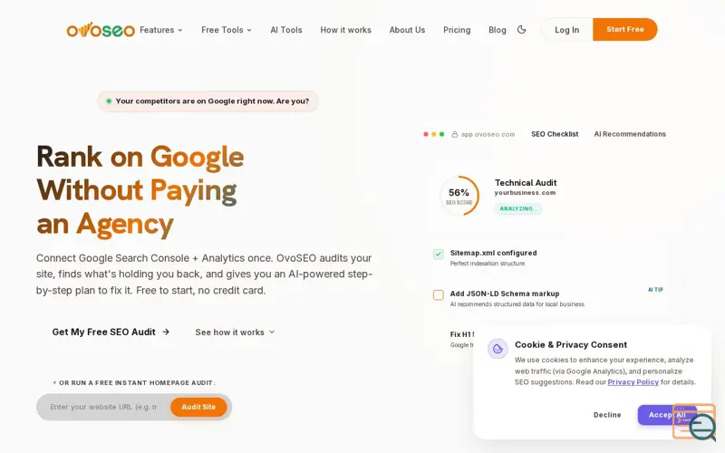 Screenshot of OVOSeo