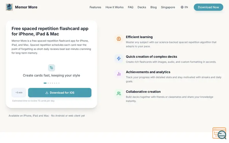 Screenshot of Memor More: Study & Memorize