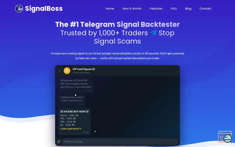Screenshot of SignalBoss