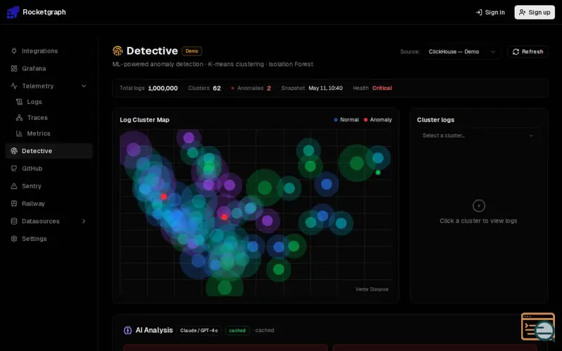 Screenshot of Rocketgraph