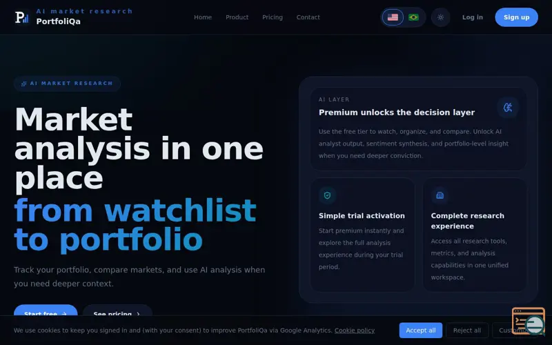 Screenshot of PortfoliQa