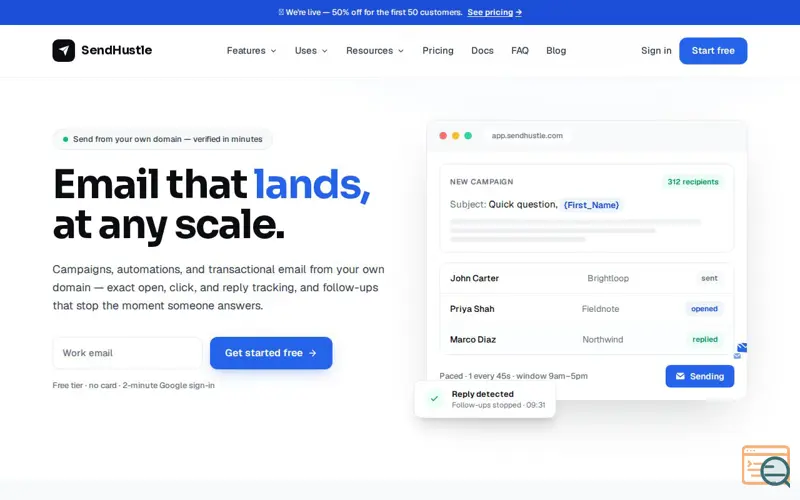 Screenshot of SendHustle