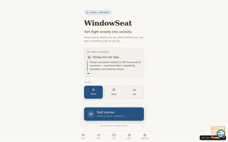 Screenshot of WindowSeat