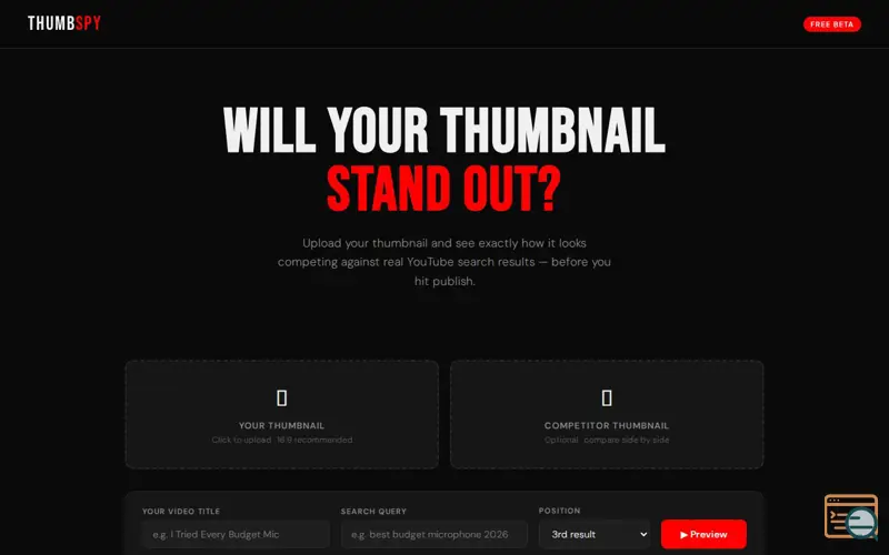 Screenshot of ThumbSpy — Preview Before You Publish