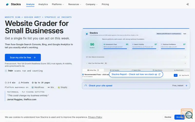 Screenshot of Stackra