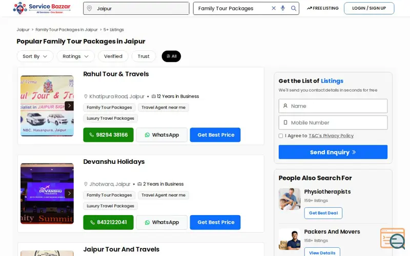 Screenshot of Best Family Tour Packages from Jaipur