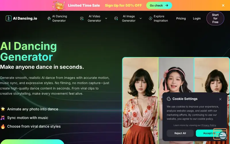 Screenshot of AI Dancing Generator