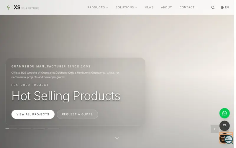 Screenshot of XS Furniture