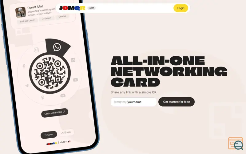Screenshot of JomQR