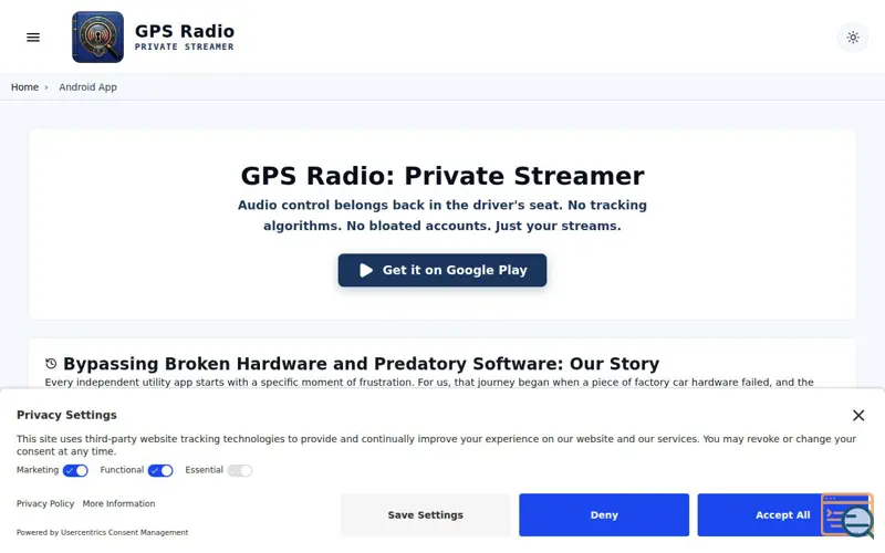 Screenshot of GPS Radio: Private Streamer