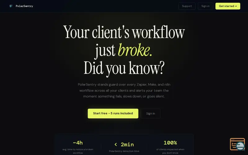 Screenshot of PolarSentry