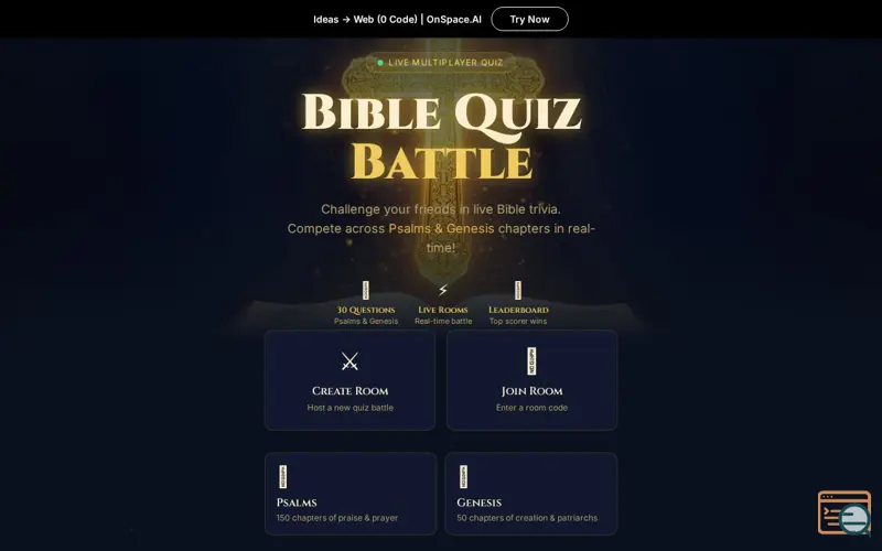 Screenshot of Bible Quiz Battle, a launch using Tencent Cloud Object Storage