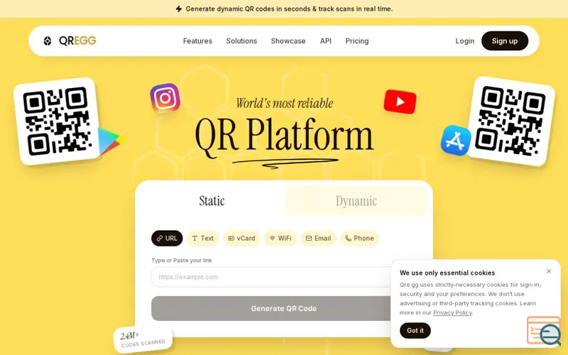Screenshot of Qr Egg