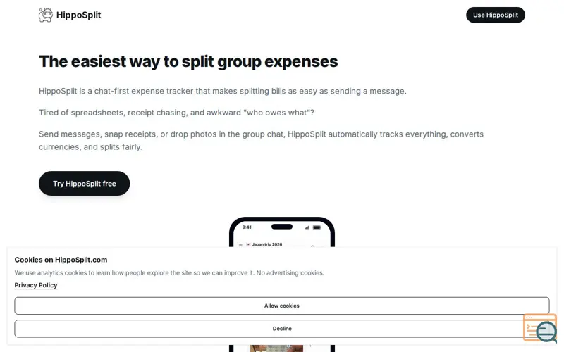 Screenshot of HippoSplit