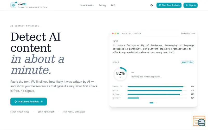 Screenshot of askCPL
