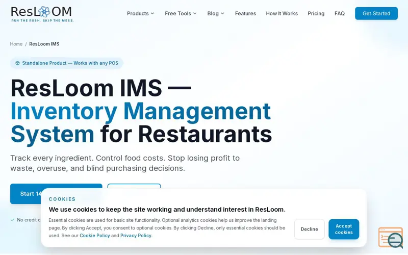 Screenshot of ResLoom IMS