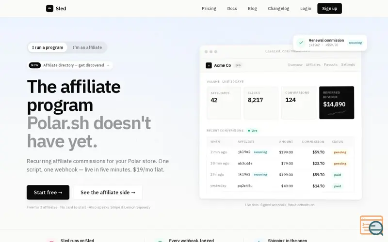 Screenshot of Sled