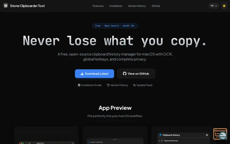 Screenshot of Stone Clipboarder Tool