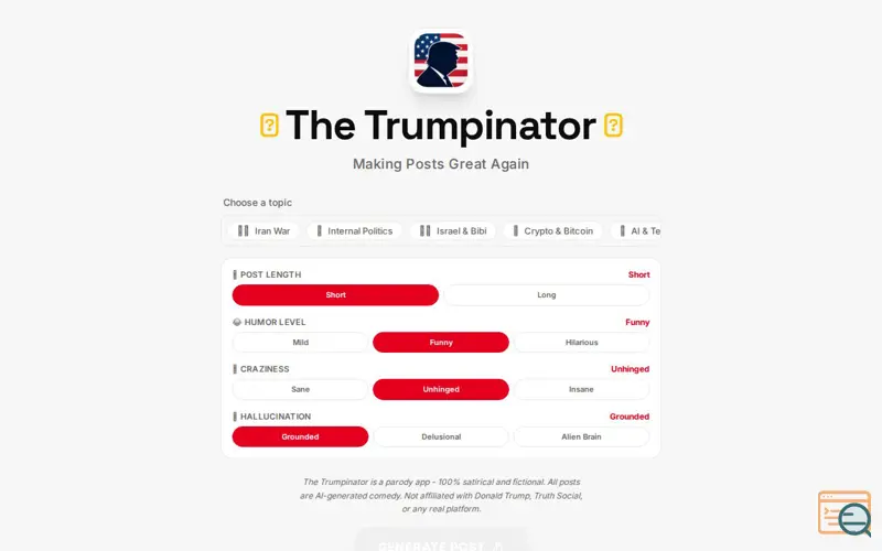 Screenshot of The Trumpinator