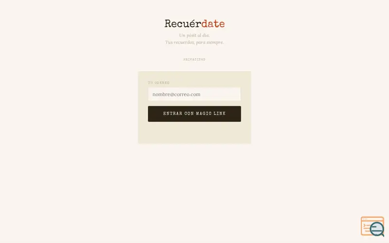 Screenshot of Recuérdate