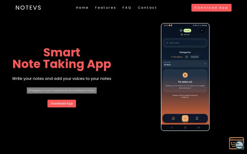 Screenshot of NOTE VS / SMART NOTE TAKING APP