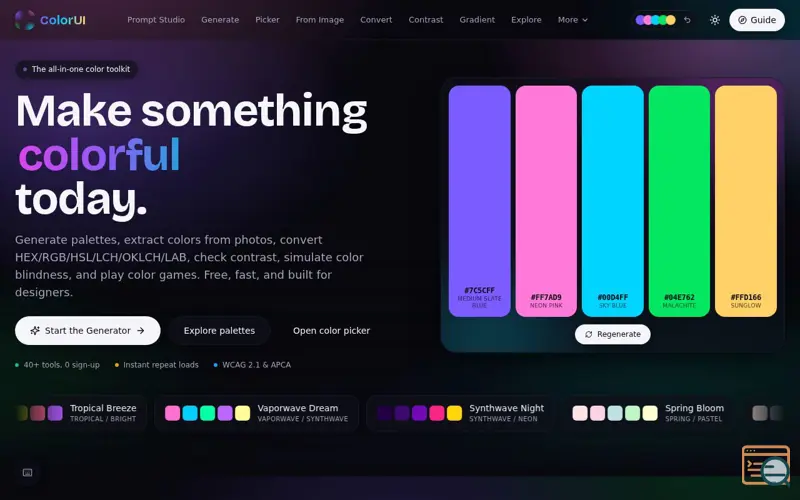 Screenshot of ColorUI