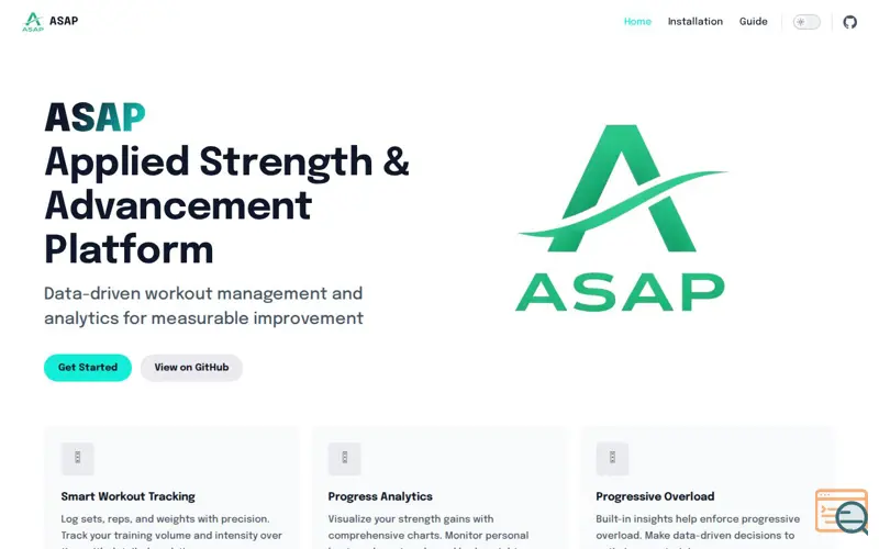 Screenshot of Applied Strength & Advancement Platform