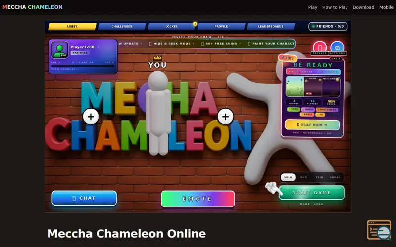 Screenshot of Meccha Chameleon Online, a launch using Dodo Directory