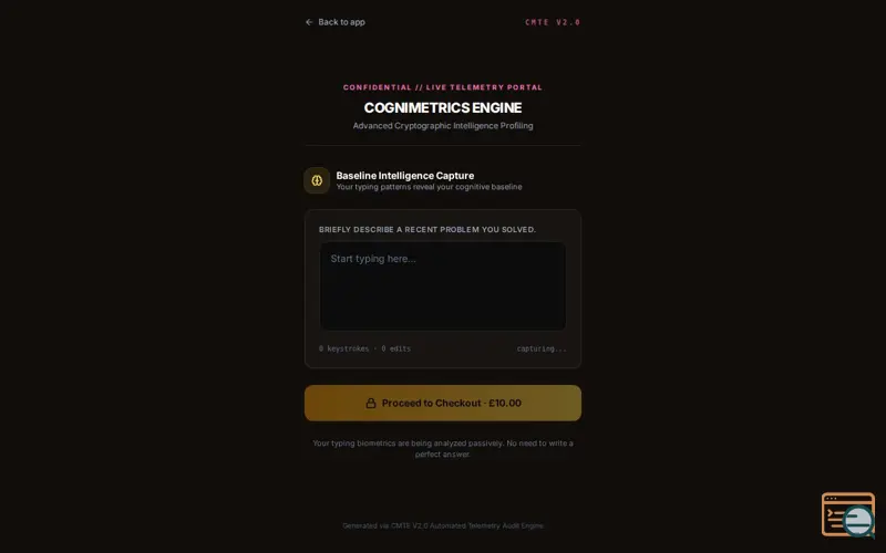 Screenshot of CogniMetrics