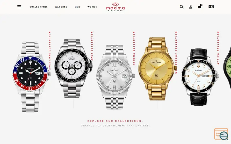 Screenshot of Maxima Watches