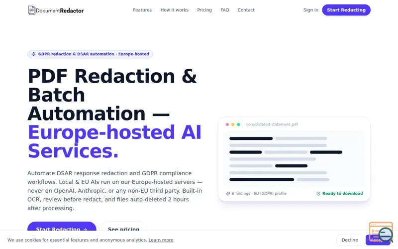 Screenshot of Document Redactor