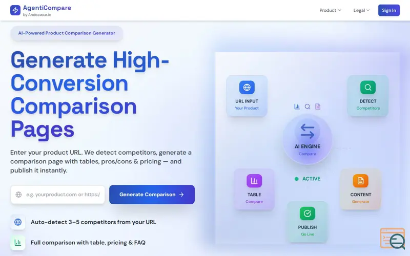 Screenshot of AgentiCompare