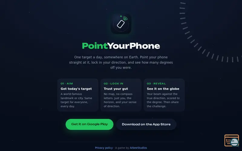 Screenshot of PointYourPhone