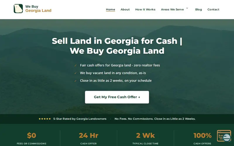 Screenshot of We Buy Georgia Land